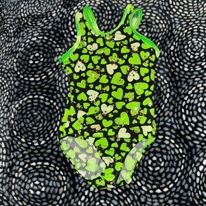 alpha factor green heart leotard